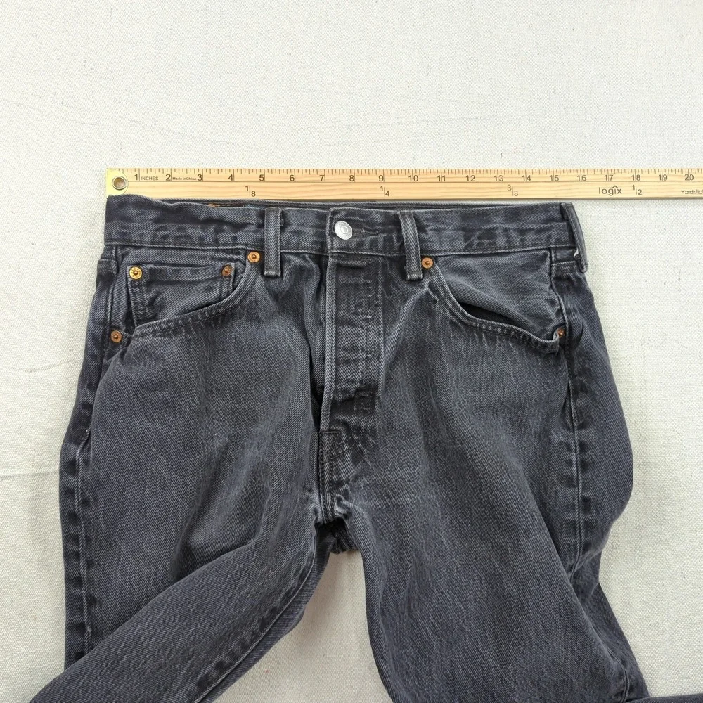 Levis 501 Jeans Mens 33x32* Black Button Fly Western Classic American Distressed